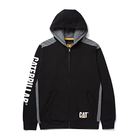 CAT Men's Logo Panel Hoodie, Black Cover