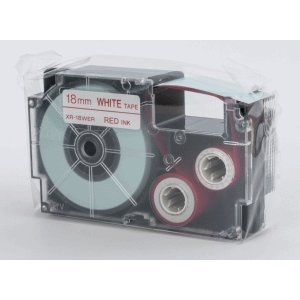 Preisvergleich Produktbild Casio Schriftbandkassette XR-18 WER 18mm rot auf weiß