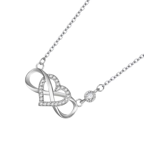 Genérico Dije De Corazón Sin Fin: Elegante Para El Cuello, Composición De Metal Duradera, Pieza De Regalo Sentimental Que Ofrece Un Acabado Pulido Brillante Con Cierre Ajustable | Escenario De Uso