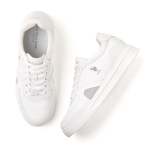 U.S. Polo ASSN. Mens NEBO White Sneakers - (UK7) (UK8) (2FD24888W01)
