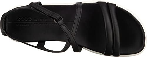 ECCO Women's Simpil Cross Strap Ankle Flat Sandal, Black, 4-4.5 | Image 5