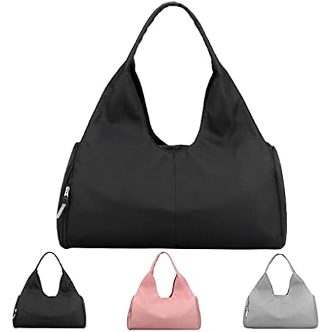 SIVENKE Sports Gym Bag Duffel Totes with Shoes Compartment and Wet Pocket for Women and Men, Black Cover