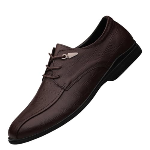 Men's Dress Shoes Leather Lace up Soft Sole Breathable Black Formal Business Casual Oxfords for Work Wedding