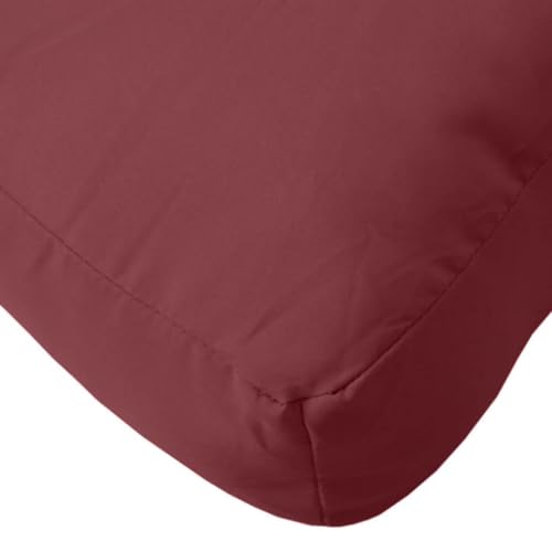 Coussin de palette bordeaux (lot de 3) avec mousse et housse en polyester doux - 8