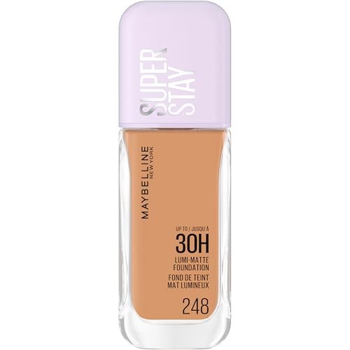 Maybelline New York Base de Maquillaje, Hasta 30H, Acabado Mate Luminoso, Lumi Matte, Tono 248