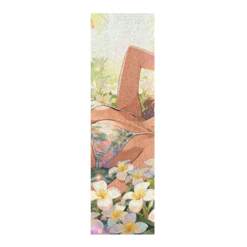 BCFHRGT Beauty Anime Sexy Girl Lying Skateboard Grip Tape Roll Waterproof Scooter Accessories 33×9 Inch Cinta de agarre para skate