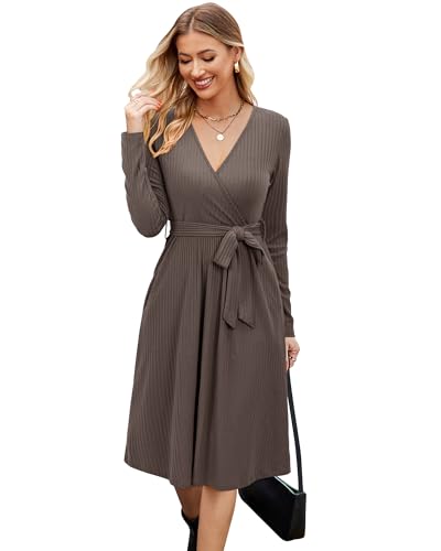 Newshows Womens 2024 Fall Sweater Dress Long Sleeve Business Casual