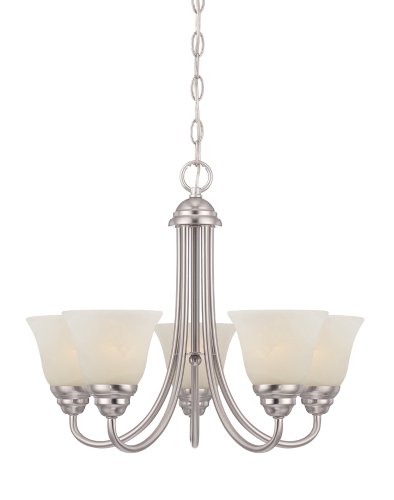 Hottest Sale Designers Fountain 85185-SP Kendall 5 Light Chandelier, Satin Platinum