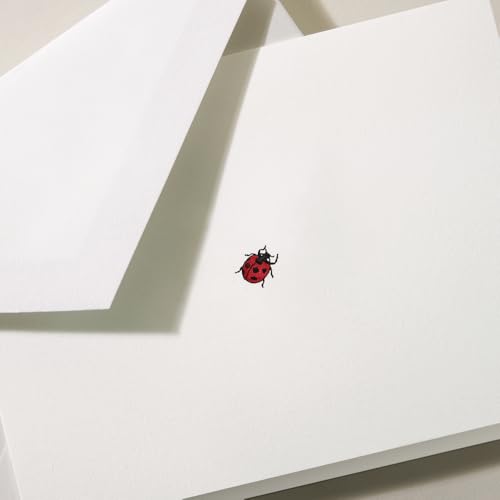 Crane & Co. Note Ladybug gravé main papier de luxe coton