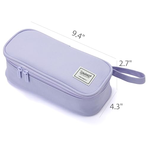 Image of SPACEMATE Pencil Case Pouch Box Bag School Supplies Girls Boys Kids, Cute Preppy Stuff Large Big Capacity Aesthetic Pen Organizer, Back to College Stationary, Light Purple, Standard Stlye, 1800ml