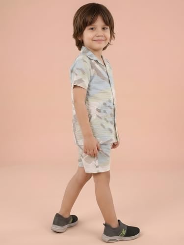 Image of POLKA TOTS 100% Cotton Co-Ord Set for Boys | Half Sleeve Shirt & Shorts Beach Outfit for Kids | Ultra-soft & Breathable Summer Clothes for Toddler & Baby Boy | Casual Dress & Printed Nightwear Set