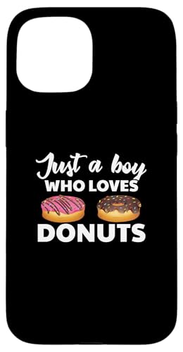 Coque pour iPhone 15 Donut amusant pour les amoureux des donuts Just A Boy Who Loves Donuts