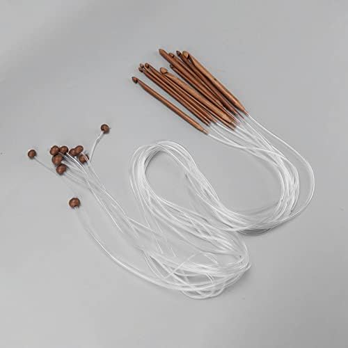 Estink 12Pcs Tunisian Crochet Hook Set, Bamboo Material, Versatile Knitting Needles for Crafts and Home Use, Includes 12 Sizes from 3.0mm to 10.0mm - 2