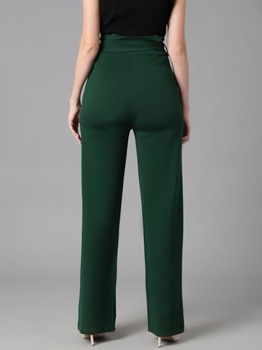Image of KOTTY Women's High Rise Viscose Rayon Relaxed Fit Korean Trousers