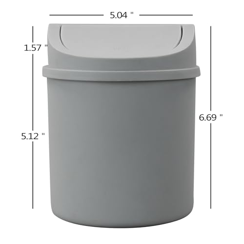 Caneca plástica pequeña de 0.7 galones con tapa abatible miniatura 2