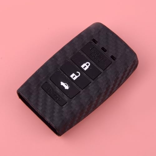 Vervangende onderdelen Zwarte Auto Auto 5 Knop Afstandsbediening Sleutel Cover Fob Case Protector Koolstofvezel Textuur Silicon Fit for Acura MDX RDX NSX Gemakkelijk te vervangen
