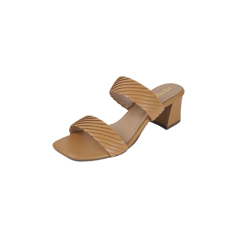metro Women's textured Double Strap Heel Sandal-picture-27