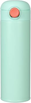 Insulated Travel Mug, Leak Proof Lid, 17.6 Ounce, Stainless Steel Water Bottle, Straight Body Thermos Cup with Handle, Light Green