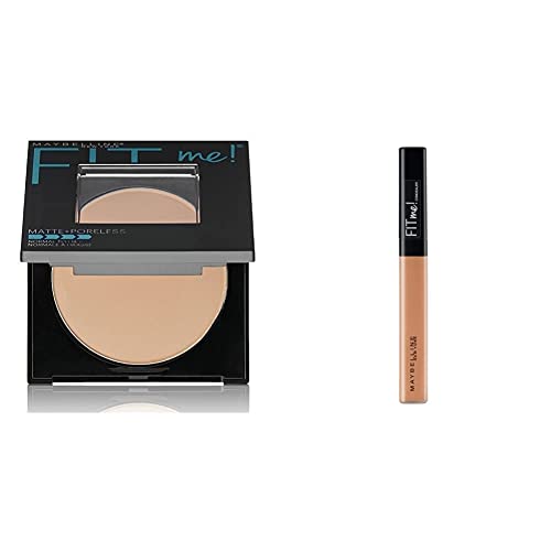 Image of Maybelline New York Fit Me Matte Poreless Powder, 220 Natural Beige, 8.5g & Maybelline New York Fit me Concealer,30 Honey, 6.8ml
