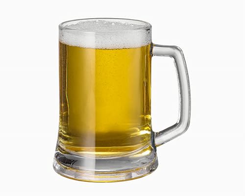 Heavy Beer Mugs,Freezer Beer Glasses Mug with Handle, Beer Drinking Glasses,Lead-Free Glass Stein for Bar, Whiskey, Cocktail,Juice, Beverages,Dishwasher Safe