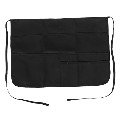 KONTONTY Work Apron Reusable Apron Waist Tie Apron Half Apron Women Server Apron Waist Apron Aprons for Men Apron with Pockets Waitress Apron with Pocket Apron Women Polyester Black