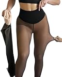 Curve Baby Tights,New Compression Band Model One-Seam Translucent Fleece Lined Tights,Magic Curve Leggings (Tan,Medium)