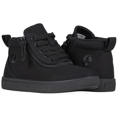Billy Adaptive Footwear for Kids, High Top Canvas Shoes with Wrap-Around Zipper Closure for Children with Special Needs & Mobility Issues Black Cover