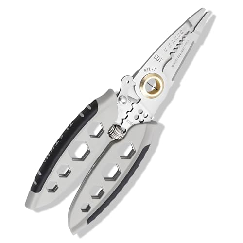 RYHHH Pince à Dénuder de câbles Multifonction 9-en-1, Professionnel Outil de sertissage avec Fonction Dénudage et Coupe, pour Couper les Câbles, Sertir...