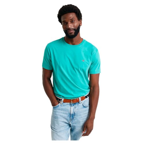 GANT T-Shirt Reg Shield SS pour Homme, Bleu, 3XL
