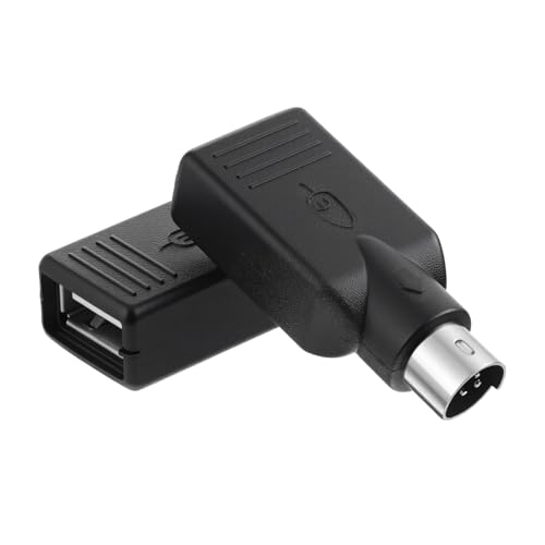 USB to PS2 Adapter, Black PS2 to USB Adapter PS/2 Male Converter Changer Adapters for Mouse Keyboard (2Pcs)