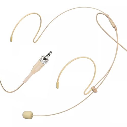 XHXJCYS Headset Microphone Headworn Double Over Ear Earset Hanging Condenser Omnidirectional Mic Compatible with Sennheiser Wireless Bodypack Transmitter System with 3.5mm Female Screw Plug