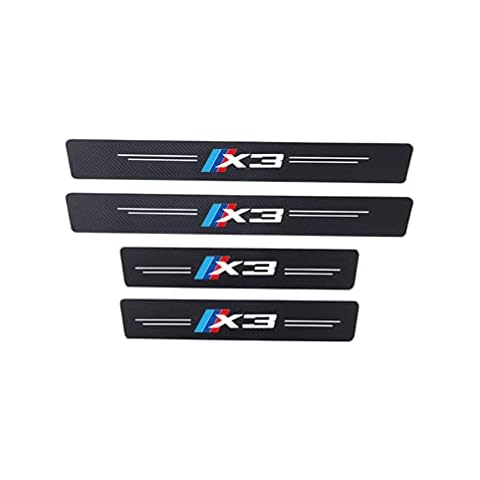 AMPTRV 4ps car door sill protector For BMW X1 X3 X4 X5 X6 X7,Custom carbon fiber Threshold plate cover scuff guard stickers Anti-Scratch Styling Body Modification Fittings Cover