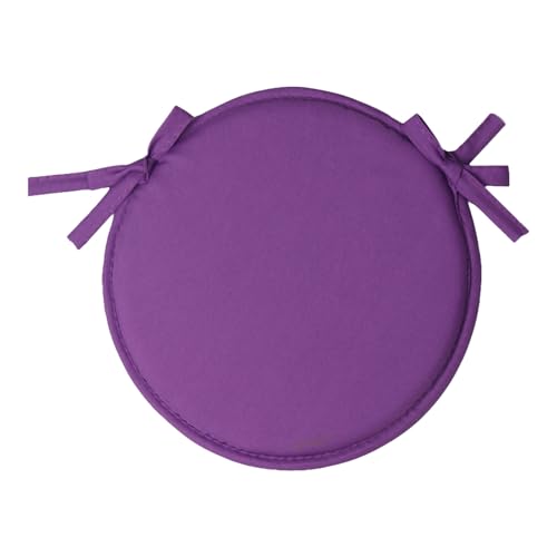 SHINEOFI Cojín Redondo para Silla de Comedor Almohadilla Gruesa de Esponja Suave Morado Correas para Oficina y Hogar Diámetro 38 CM