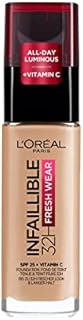 L'Oréal Paris Infallible 32H Fresh Wear Foundation, Full-coverage, Longwear, Weightless Smooth Finish, Water-proof and Transfer-proof, with Vitamin C + SPF 25, 140 Golden Beige