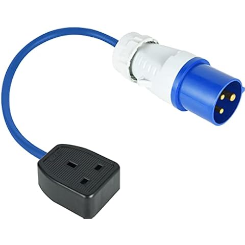 Electraline 872001 16A-13A Fly Lead Converter 16A Plug to 13A Socket, 30cm Lenght, Cable 3G1.5 H05VV-F Cover