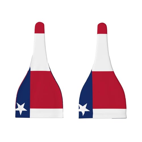 Flag of Texas Print Newborn Baby Hat, Soft Top Knotted Beanie Cap, Cute Infant Headwear for 0-6 Months Welcome Party Black3