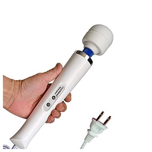 CHARMING 10 Speeds Wired Powerful Handheld Back Massager with Strong Vibration, Personal Therapy Massager for Sports Recovery, Muscle Aches, Full Body Pain (White)