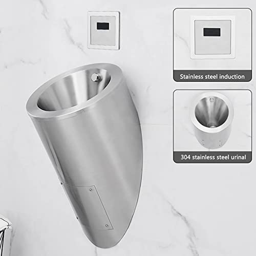 OTQEFTN Men's Smart Automatic Sensor urinals, Stainless Steel Bathroom Wall-Mounted urinals, Wall-Mounted Public Toilet urinals, Men's Urinal troughs for Bars in Public Places