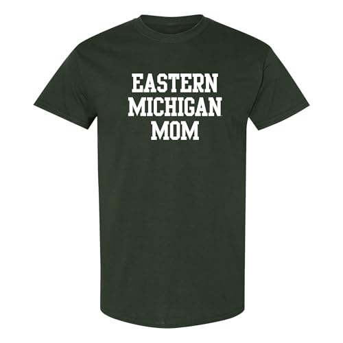 UGP Campus Apparel AS1003 - Eastern Michigan Eagles Basic Block Mom - Sports Team T-Shirt - Medium - Forest