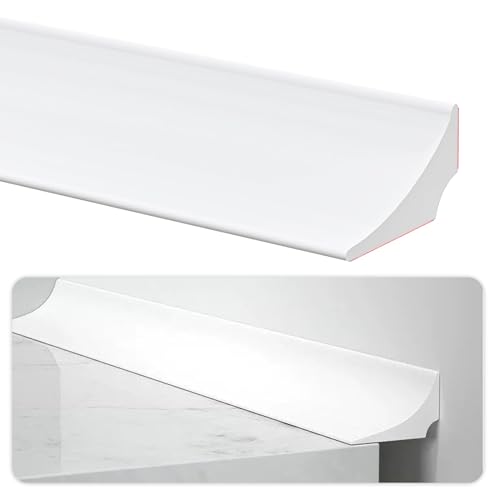 98Inch/2.5M Silicone Wet Room Floor Barie, Self-Adhesive Wet Room Floor Barrier, Bendable Waterproof Shower Threshold Water Dam, Bath Sealant Strip for Sink Bathtub Countertop