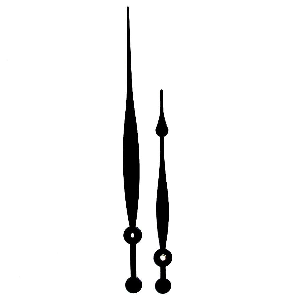 Dans Clock Shop Black Replacement Metal Screw Fit Extra Long Clock Hands Compatible With Japanese Eyeshaft Quartz High Torque Movement Mechanism 208Mm (A)