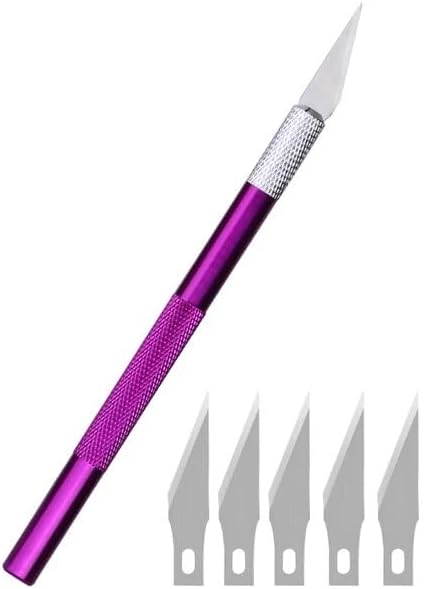 Non-Slip Metal Scalpel Knife Kit Cutter Engraving Craft knives with 5pcs Blades Mobile Phone PCB DIY Repair Hand Tools - (Color: Type2)