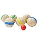 S/V Boccia Kugeln Wurfspiel Leitergolf Holz Boccia Spiel Massivholz Outdoor Petanque Spiel mit 6 Naturholzkugeln Und Eine Kleine Rote Kugel für Garten Strand Spielzeug
