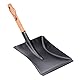 Redecker Kehrschaufel, schwarz, mit Gummilippe, geölter Buchenholzgriff, pulverbeschichtetes Metall, Größe: 45 cm