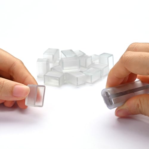 Image of Yescom 20-Pack Clear Silicone Neon Rope Light End Caps for BiLume RGBW
