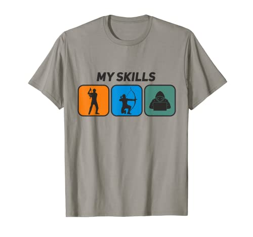 Habilidades Nunchuck, Habilidades de caza de arcos, Habilidades de piratería informática Camiseta