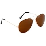 Mustavo Gafas de sol clásicas para hombre y mujer, montura de golf con lente marrón, protección UV400, estilo retro de los años 80, Brown