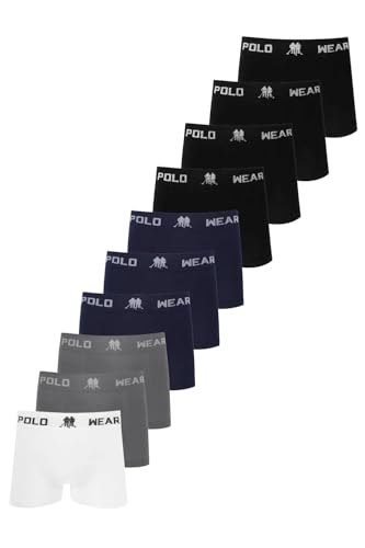 Kit 10 Cuecas Masculinas Boxer Microfibra Lisa Polo Wear (BR, Alfa, G, Regular, Sortido)
