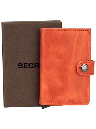 Image of SECRID - Men Mini Wallet Genuine Vintage Leather RFID Safe Card Case for max 10 cards (Orange)