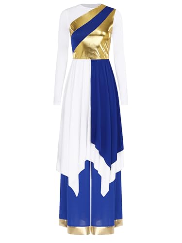 Costume de danse de louange extensible avec robe longue et pantalon